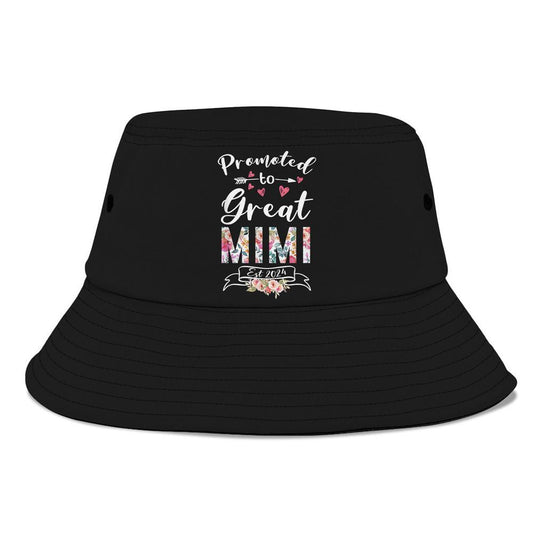 Promoted To Great Mimi Est 2024 Flower Bucket Hat, Mother's Day Bucker Hat, Mother's Day Gift, Women's Sun Hats