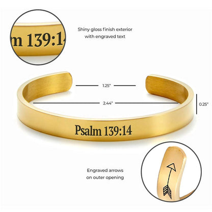 Psalm 13914 Cuff Bracelet, Christian Bracelet For Women, Bible Verse Bracelet, Christian Jewelry