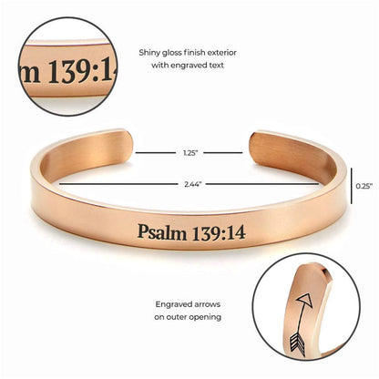 Psalm 13914 Cuff Bracelet, Christian Bracelet For Women, Bible Verse Bracelet, Christian Jewelry