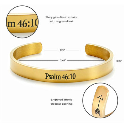 Psalm 4610 Be Still Cuff Bracelet, Christian Bracelet For Women, Bible Verse Bracelet, Christian Jewelry