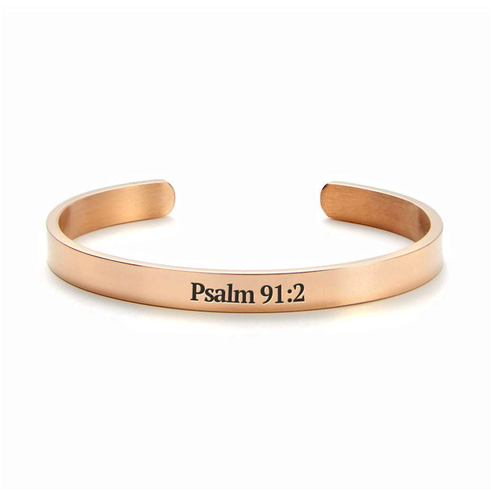 Psalm 912 Cuff Bracelet, Christian Bracelet For Women, Bible Verse Bracelet, Christian Jewelry