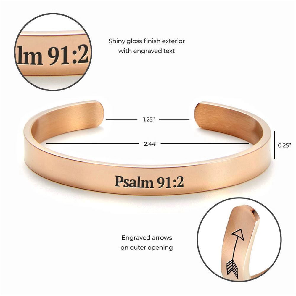 Psalm 912 Cuff Bracelet, Christian Bracelet For Women, Bible Verse Bracelet, Christian Jewelry