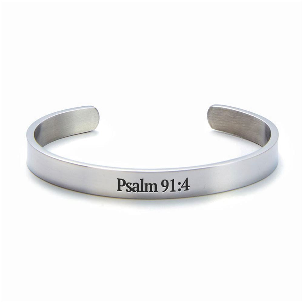 Psalm 914 Cuff Bracelet, Christian Bracelet For Women, Bible Verse Bracelet, Christian Jewelry