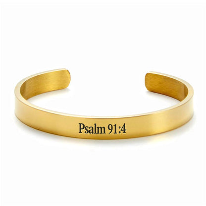 Psalm 914 Cuff Bracelet, Christian Bracelet For Women, Bible Verse Bracelet, Christian Jewelry