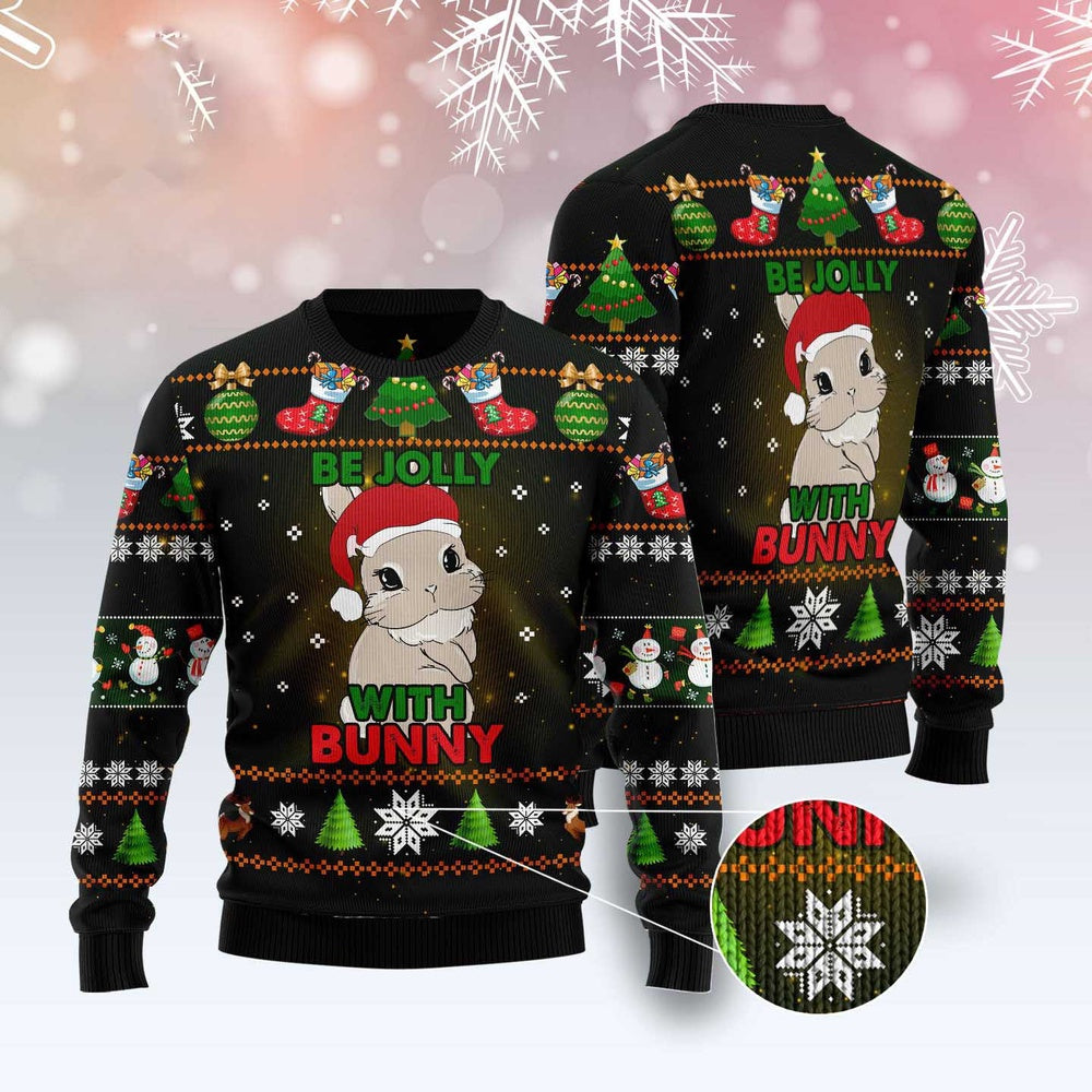 Rabbit Be Jolly Ugly Christmas Sweater, Funny Xmas Sweater, Sweater Xm ...