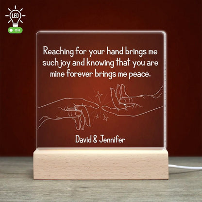 Reaching For Your Hand Brings Me Such Joy, Personalized Led Light, Couple Gifts, Mother's Day Led Light, Mom Gift