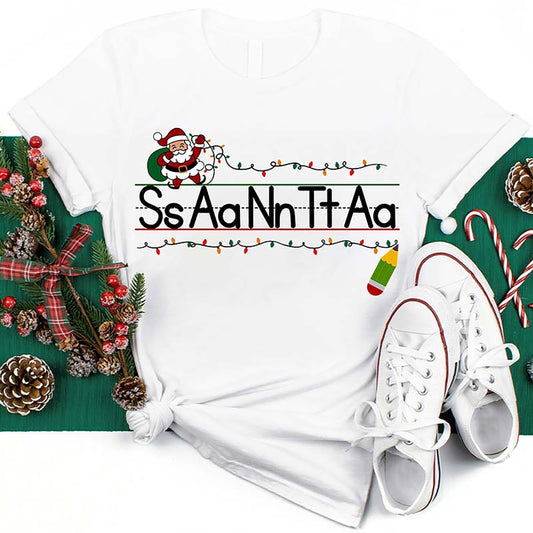 Read After Me S A N T A T Shirt, Merry T Shirt, Unisex Christmas Shirts