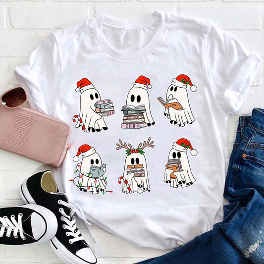 Reading Ghost Merry Christmas T Shirt, Merry T Shirt, Unisex Christmas Shirts