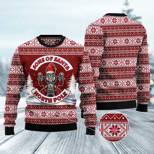 Red Sons Of Santa Ugly Christmas Sweater, Funny Xmas Sweater, Sweater Xmas