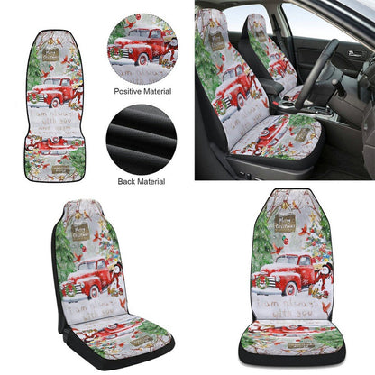 Red Truck Cardinal Christmas I Am Always With You Cars Seat Cover, Christmas Car Seat Covers, Car Decor Gift