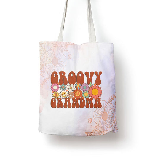 Retro Groovy Grandma Matching Family Party Mothers Day Tote Bag, Women Tote Bag, Canvas Tote Bag, Printed Tote Bag