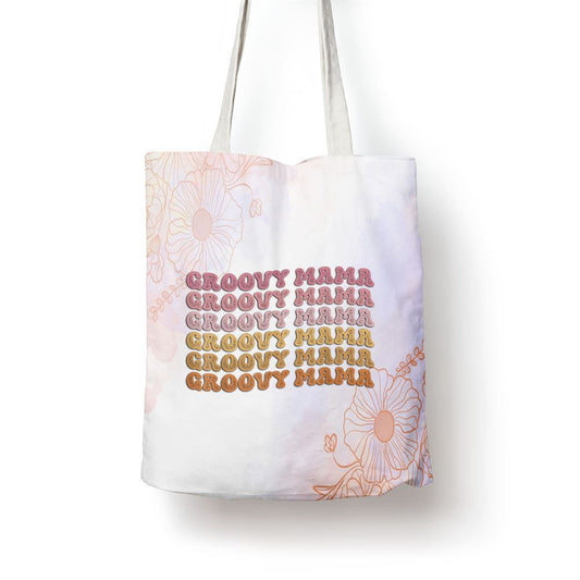Retro Groovy Hippie Mama Matching Family Mothers Day Tote Bag, Women Tote Bag, Canvas Tote Bag, Printed Tote Bag