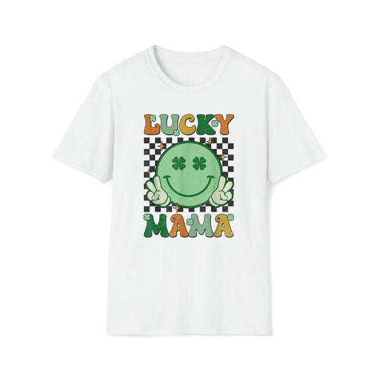 Retro Groovy St Patricks Day Lucky Mama Smile Mom Mother Premium T Shirt, Mother's Day Premium T Shirt, Mother's Day Gift, Mom Shirt