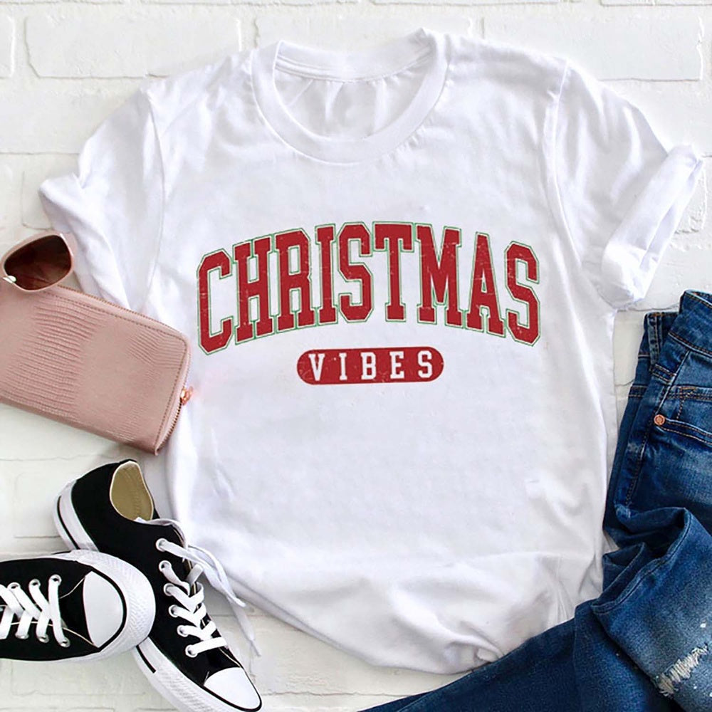 Retro Style Christmas Vibes T Shirt, Merry T Shirt, Unisex Christmas Shirts