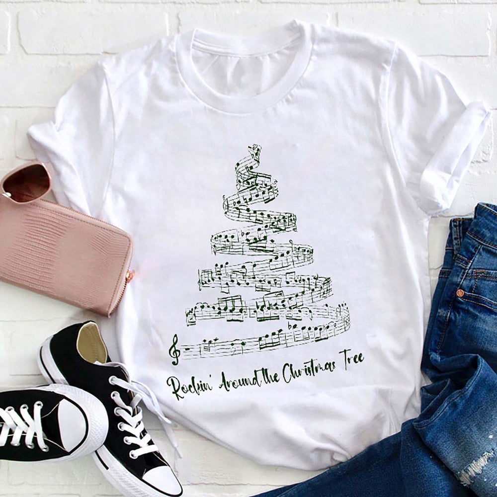 Rock'in Around The Christmas Tree T Shirt, Merry T Shirt, Unisex Christmas Shirts
