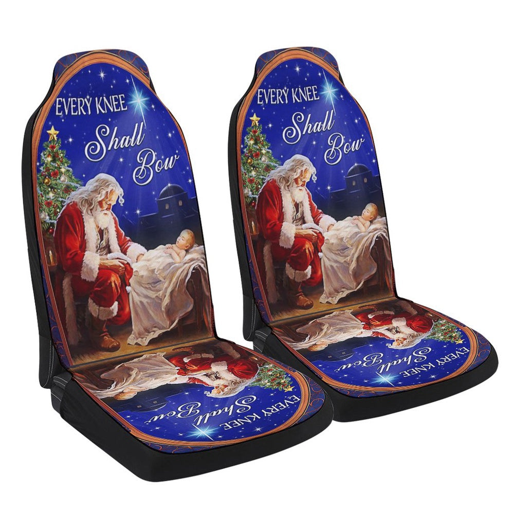 Santa Christmas Every Knee Shall Bow Cars Seat Cover, Christmas Car Seat Covers, Car Decor Gift
