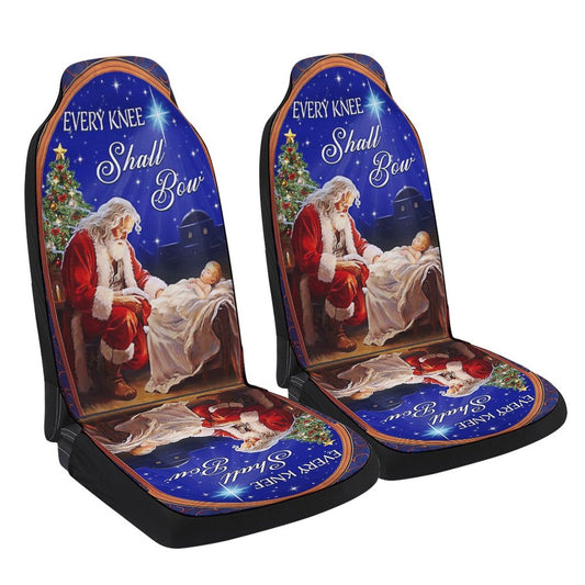 Santa Christmas Every Knee Shall Bow Cars Seat Cover, Christmas Car Seat Covers, Car Decor Gift