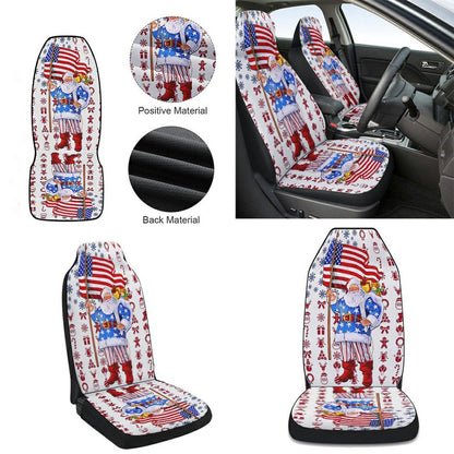 Santa Claus Christmas American flag Cars Seat Cover, Christmas Car Seat Covers, Car Decor Gift