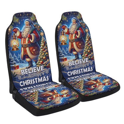 Santa Claus Christmas Cars Seat Cover, Christmas Car Seat Covers, Car Decor Gift