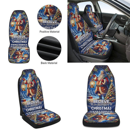 Santa Claus Christmas Cars Seat Cover, Christmas Car Seat Covers, Car Decor Gift