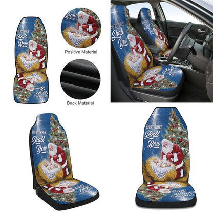 Santa Claus Every Knee Shall Bow Baby Jesus Christmas Cars Seat Cover, Christmas Car Seat Covers, Car Decor Gift