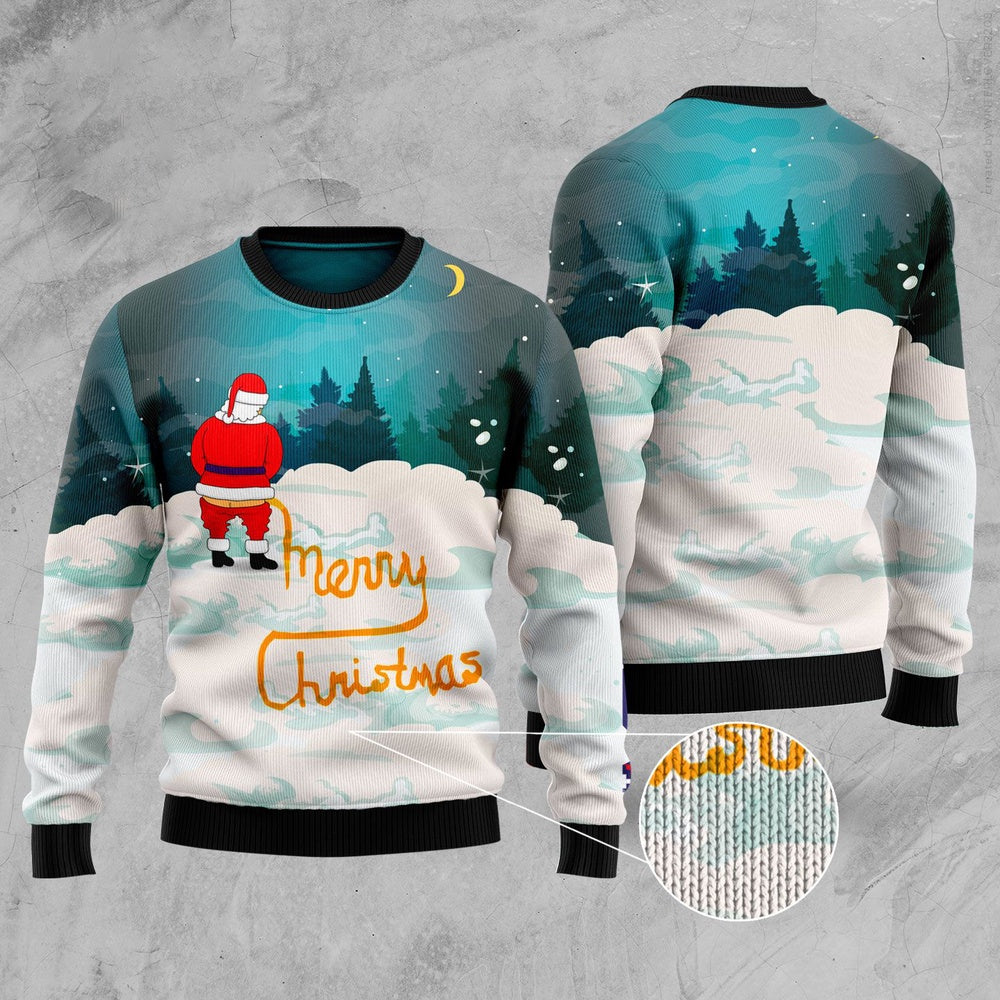 Santa Merry Christmas Ugly Christmas Sweater, Funny Xmas Sweater, Sweater Xmas