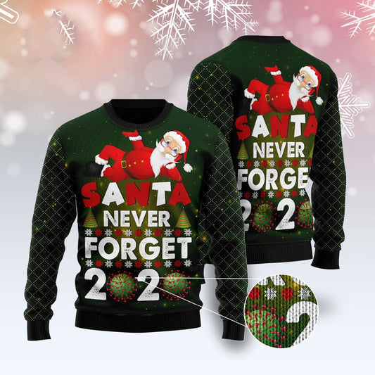 Santa Never Forget Ugly Christmas Sweater, Funny Xmas Sweater, Sweater Xmas
