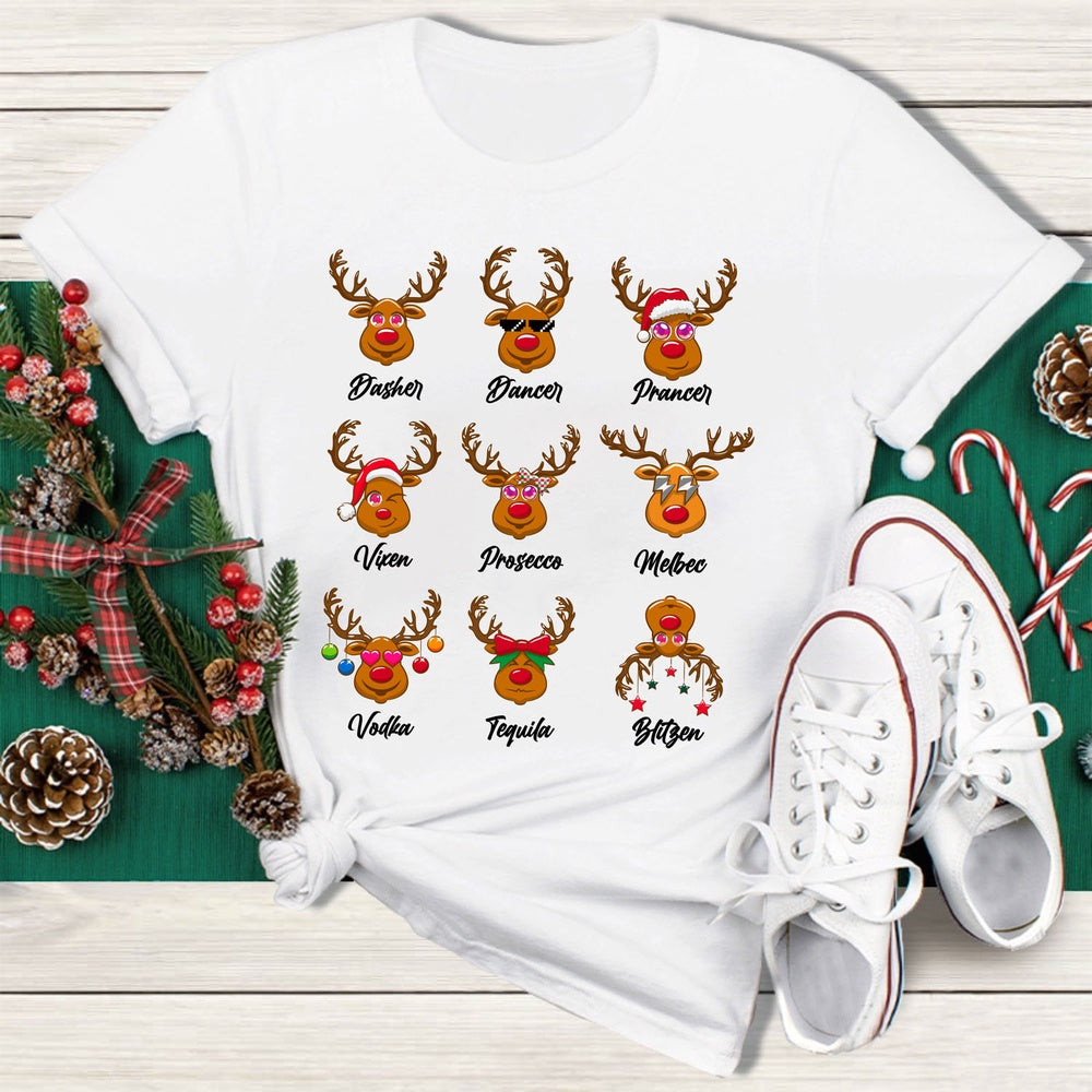 Santa's Reindeer T Shirt, Merry T Shirt, Unisex Christmas Shirts