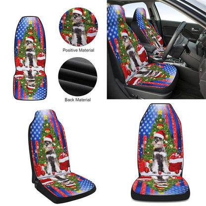 Schnauzer Merry Christmas Cars Seat Cover, Christmas Car Seat Covers, Car Decor Gift