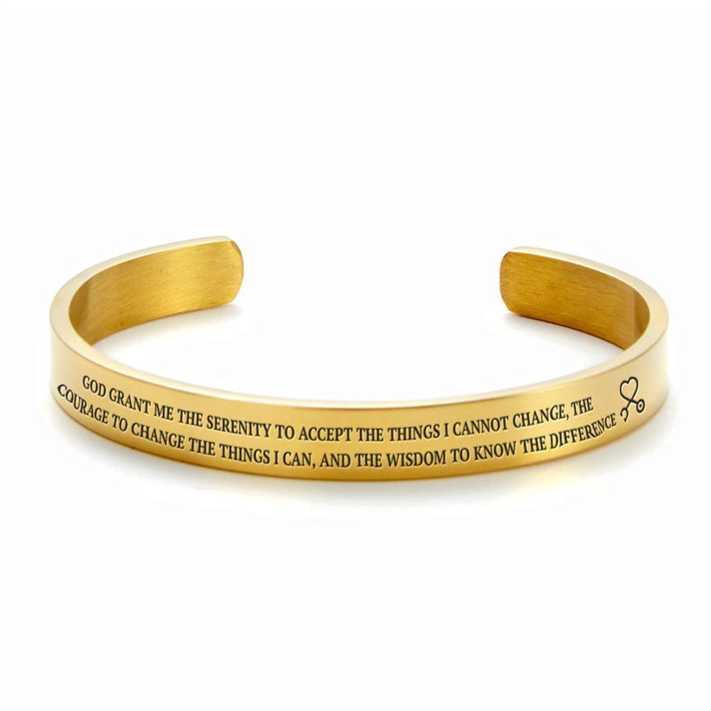 Serenity Prayer Personalized Cuff Bracelet, Christian Bracelet For Women, Bible Verse Bracelet, Christian Jewelry