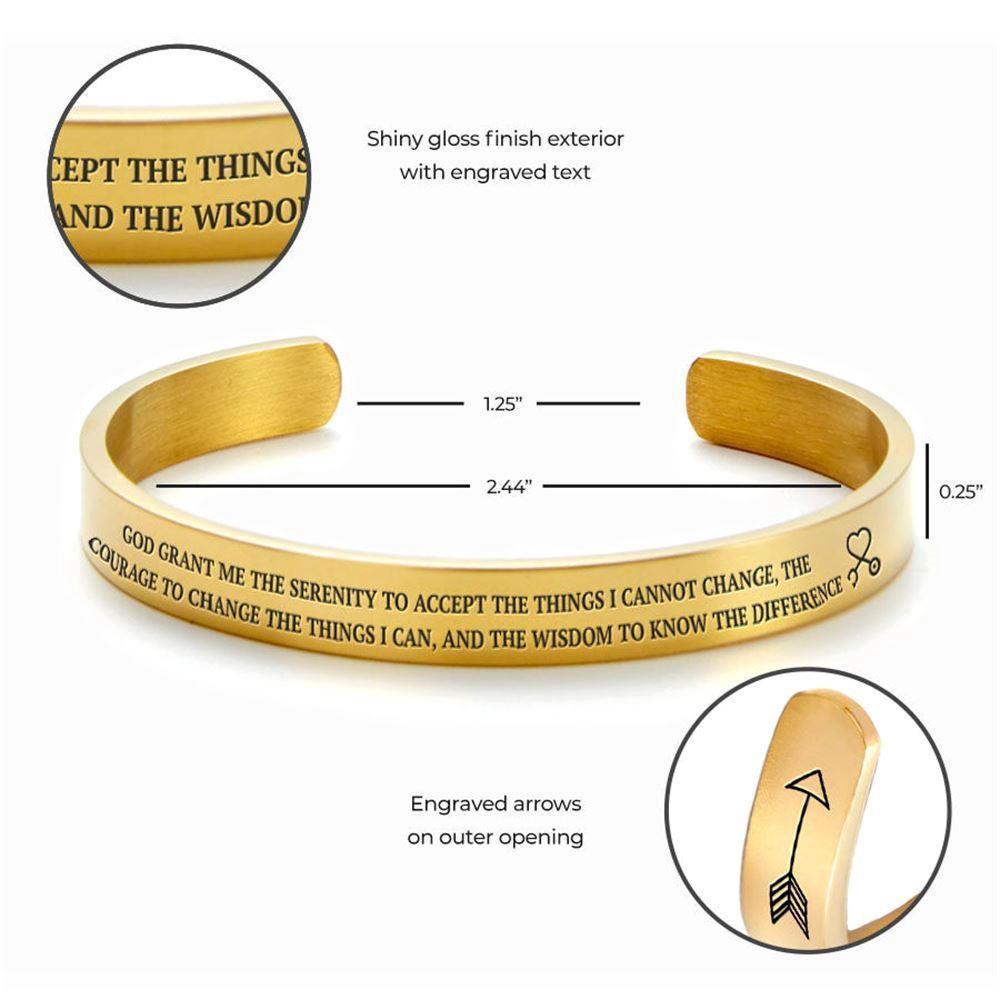 Serenity Prayer Personalized Cuff Bracelet, Christian Bracelet For Women, Bible Verse Bracelet, Christian Jewelry