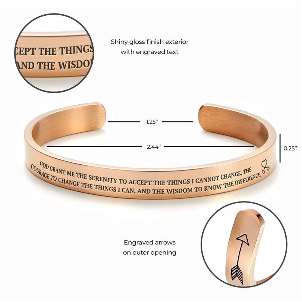 Serenity Prayer Personalized Cuff Bracelet, Christian Bracelet For Women, Bible Verse Bracelet, Christian Jewelry