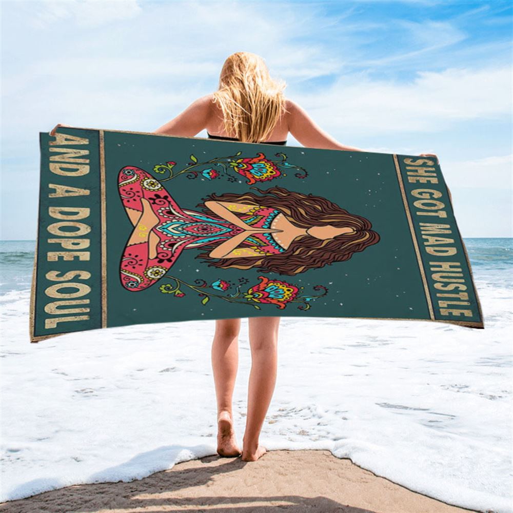 She Got Mad Hustle And A Dope Soul Beach Towel - Room Decor For Teen Girls