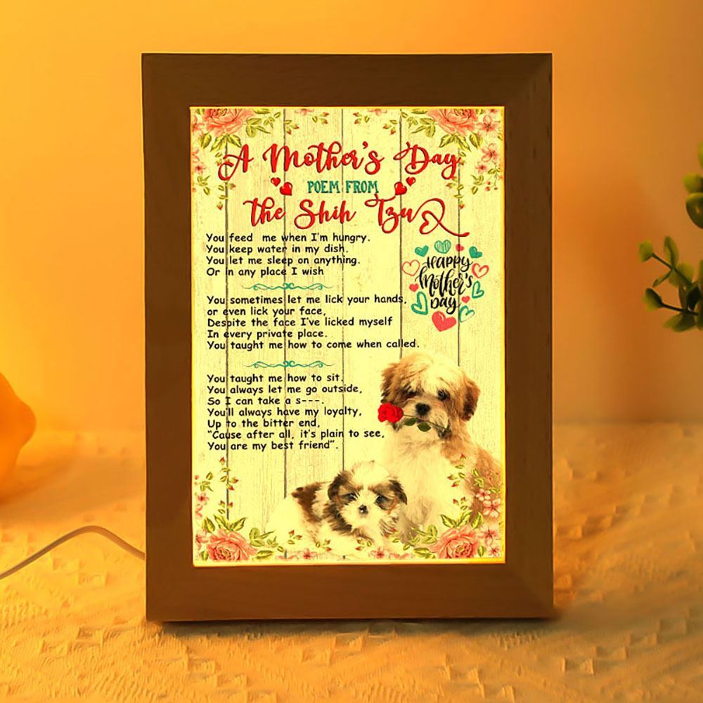Shih Tzu Dog A Frame Lamp, Mother's Day Night Light, Best Mom Ever, Gift For Mom