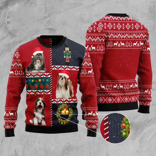 Shih Tzu Vintage Ugly Christmas Sweater, Funny Xmas Sweater, Sweater Xmas