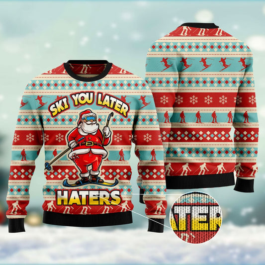 Ski You Later Ugly Christmas Sweater, Funny Xmas Sweater, Sweater Xmas