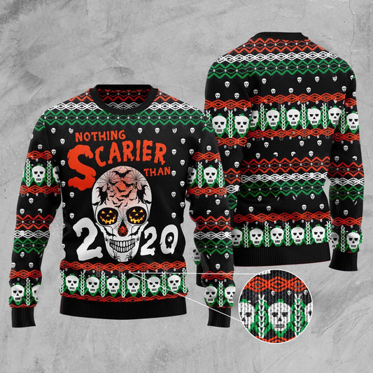Skull Nothing Scarier Than Ugly Christmas Sweater, Funny Xmas Sweater, Sweater Xmas