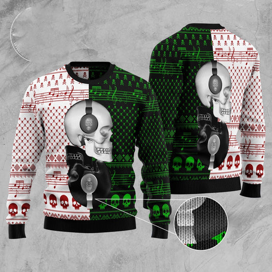 Skull Yinyang Ugly Christmas Sweater, Funny Xmas Sweater, Sweater Xmas