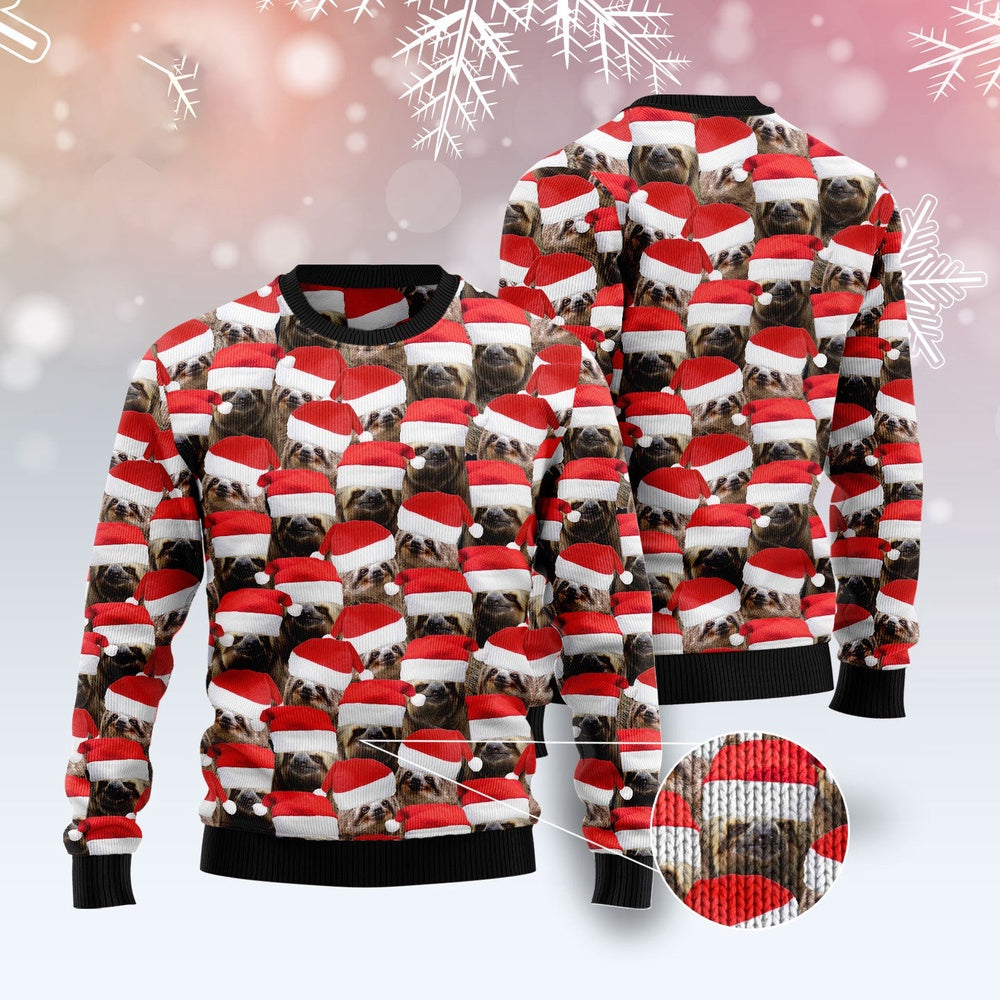 Sloth Group Awesome Ugly Christmas Sweater, Funny Xmas Sweater, Sweater Xmas