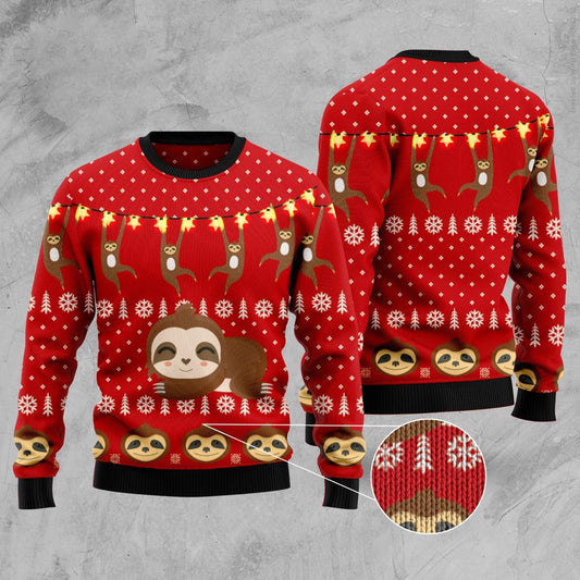 Sloth Lover Ugly Christmas Sweater, Funny Xmas Sweater, Sweater Xmas