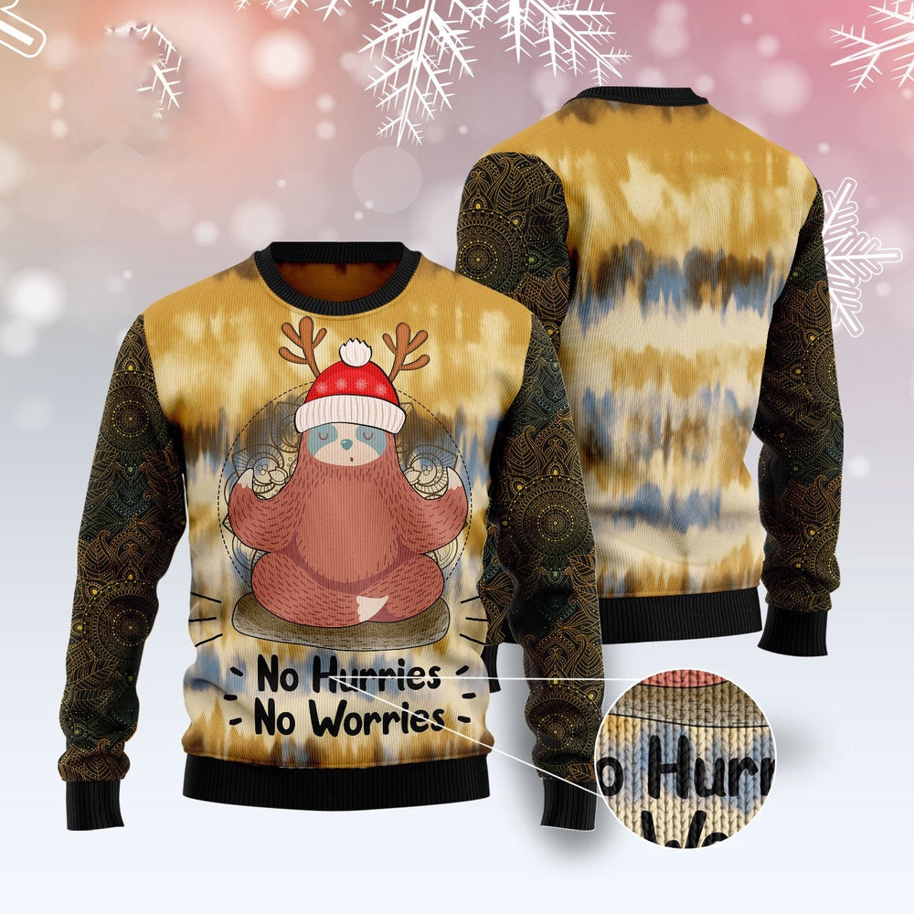 Sloth Mandala Ugly Christmas Sweater, Funny Xmas Sweater, Sweater Xmas
