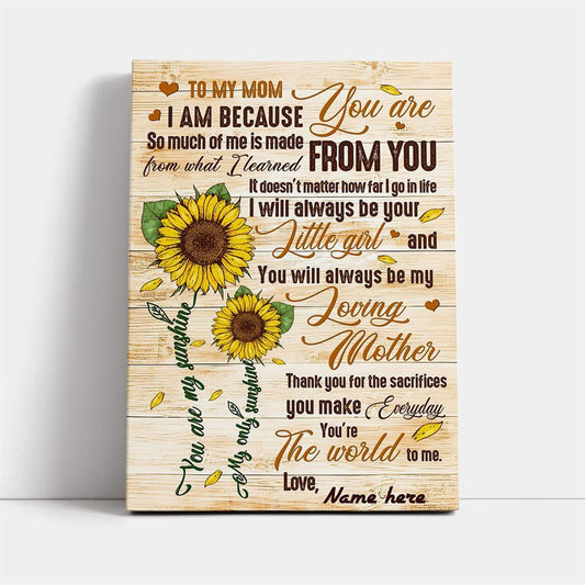 So Much Of Me Learned From You To Mom Canvas, Mother's Day Canvas Art, Gift For Mom, Birthday Gift, Mother's Day Wall Art
