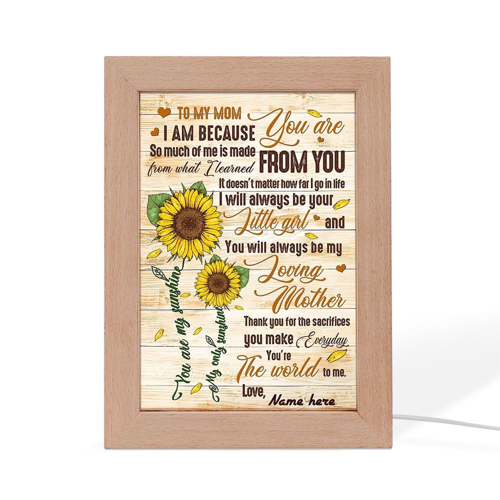 So Much Of Me Learned From You To Mom Frame Lamp, Mother's Day Night Light, Best Mom Ever, Gift For Mom