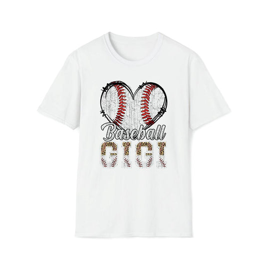Softball Baseball Gigi Heart Leopard Print Mother's Day Premium T Shirt, Mother's Day Premium T Shirt, Mother's Day Gift, Mom Shirt