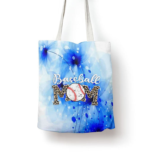 Softball Baseball Mom Leopard Tee Mother'S Day Tote Bag, Women Tote Bag, Canvas Tote Bag, Printed Tote Bag