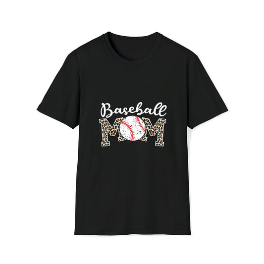 Softball Baseball Mom Leopard Tee Premium T Shirt, Mother's Day Premium T Shirt, Mother's Day Gift, Mom Shirt