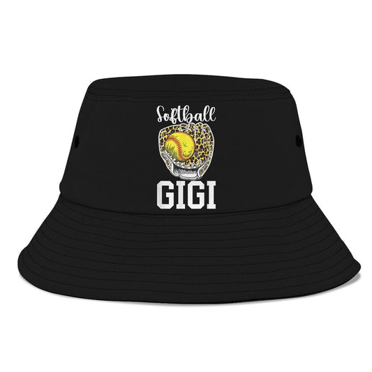 Softball Gigi Grandma Leopard Gigi Of A Softball Player Bucket Hat, Mother's Day Bucker Hat, Mother's Day Gift, Women's Sun Hats