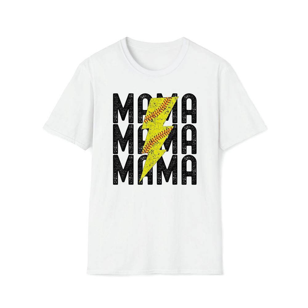 Softball Mama Lighting Softball Mother's Day Premium T Shirt, Mother's Day Premium T Shirt, Mother's Day Gift, Mom Shirt