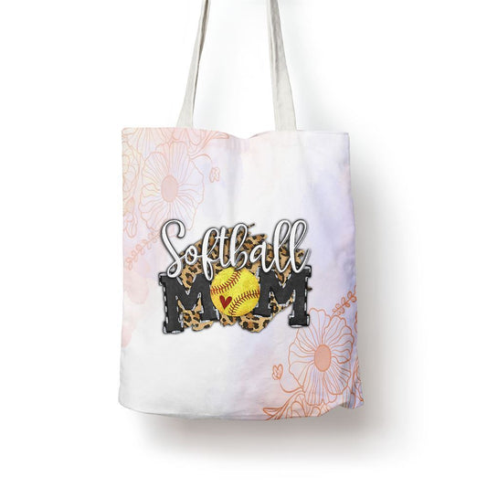 Softball Mom Leopard Funny Baseball Mom Mothers Day Tote Bag, Women Tote Bag, Canvas Tote Bag, Printed Tote Bag