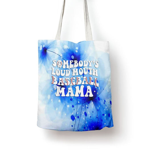 Somebodys Loud Mouth Baseball Mama Mothers Day Mom Life Tote Bag, Women Tote Bag, Canvas Tote Bag, Printed Tote Bag